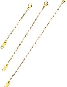 Altitude Boutique 18k Gold Plated Necklace Extenders Delicate Necklace Extender Chain Set for Women 3 Piece Set, Extensions 2, 4, 6 Inches Hypoallergenic in Gold, Rose Gold, or Silver