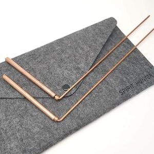 Spirit Hunter 99.9% Copper Dowsing Rod- 2PCS Divining Rods with Bag - Detect Gold, Water, Ghost Hunting etc.