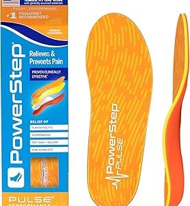 PowerStep Insoles, Pulse Performance, Running Shoe Pain Relief Insert, Athletic Arch Support Orthotic for Women and Men - Made in The USA (M 11-11.5)