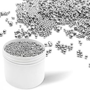 2.9LB 1/8 Stainless Steel Tumbling Media Shot, 2 Shapes Mixed (Ballcone, Ball) Polished Tumbler Media, Burnishing Polished Beads for Jewelry, Metal Rust Removal, Brass Shell Polishing