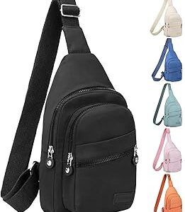 Banelu Small Sling Backpack Crossbody Sling Bag for Women Men, Chest Bag Daypack Fanny Pack Cross Body Bag for Outdoors Hiking Traveling - Black