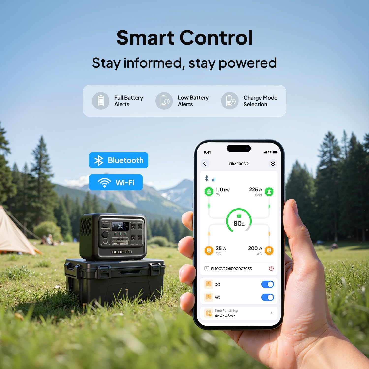 BLUETTI Elite 100 V2 Estación de Energía Portátil (2025 Nueva), Batería de Respaldo LiFePO4 de 1024Wh con 4 Tomas de CA de 1800W (3600W Pico) - Imagen 3