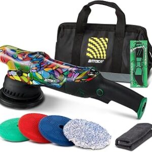 BATOCA P1 Buffer Polisher Kit, 1000W High-Torque Car Buffer - 5-Inch 15mm Long-Throw 6-Speed Dual Action Polisher - Deluxe Set with Custom Bag, 16.4ft Detachable Cord, Anti-Vibration, Pad Care Tools