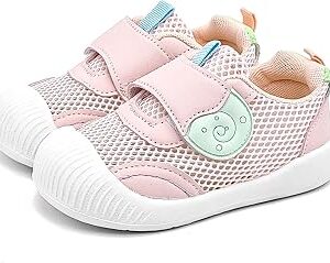 Umerigo Toddler Wide Toe Box Shoes Girls Boys Kids Barefoot Hook & Loop Breathable Sneakers Lightweight Walking Tennis Flexible Sole