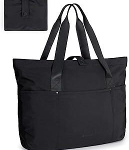 BAGSMART Tote Bag for Women, Foldable Tote Bag With Zipper Travel Large Shoulder Bag Handbag for Work