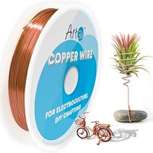 Art3d 18 Gauge 60 FT 99.9% Pure Soft Copper Wire for Electroculture Gardening, Jewelry Making, Beading, Science Projects, DIY Artwork, 1 Roll