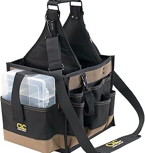 CLC Custom LeatherCraft 1528 Large Electrical and Maintenance Tool Carrier, Black