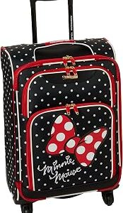 American Tourister Disney Softside Luggage with Spinner Wheels, Minnie Mouse Red Bow, 21-Inch