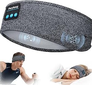 Perytong Sleep Headphones Wireless, Bluetooth Sports Headband Headphones with Ultra-Thin HD Stereo Speakers Perfect for Sleeping,Workout,Jogging,Yoga,Insomnia, Air Travel, Meditation (Grey)