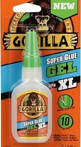 Gorilla Super Glue Gel XL, Clear Glue, 25 Gram (Pack of 1) - All Purpose and Fast Setting for Projects and Repairs