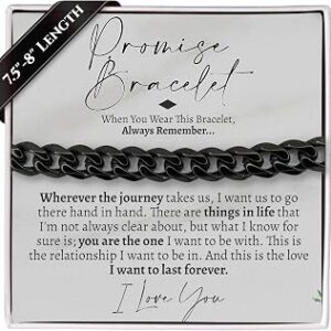 Love You This Much Promise Cuban Bracelet, Romantic Gift for Boyfriend, Appreciation Gift for Boyfriend, Cute Small Gift for Boyfriend, Thoughtful Boyfriend