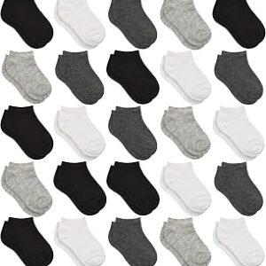 Kids Socks - 25 Pairs Toddler Ankle Socks Set, Low Cut for Boys & Girls (0-14 Years Old)