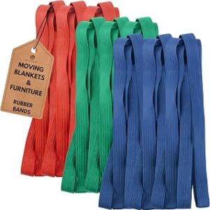 12 Pack Variety Extra Large Moving Rubber Bands for Furniture and Moving Blankets - Extra Strength Rubber Mover Bands - 42, 30 and 26 Length - Moving Supplies by Kitchentoolz
