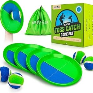 PlayZap Toss and Catch Ball Set - Outdoor Toys for Family Games - Outside Yard Pool Beach Toys for 3 4 5 6 7 8+ Years Old Boys Girls - Classic Birthday Gift for Kids Youth Adults
