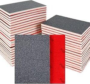 24 Pcs Sanding Sponge 80-3000 Grit Sandpaper Assortment, Washable & Reusable Sanding Blocks for Wood, Metal, Drywall, Glazing, Wet Dry Sandpaper for Smooth Finishing