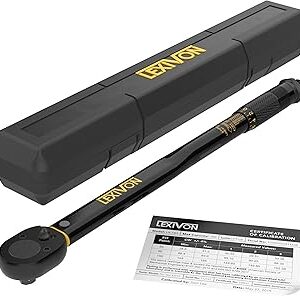 LEXIVON Torque Wrench 1/2-Inch Drive Click 10~150 Ft-Lb/13.6~203.5 Nm (LX-183)
