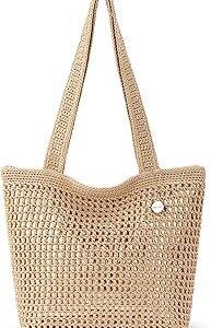 The Sak Casual Classics Tote Bag - Hand Crochet Woman's Purse For Everyday, Travel, Beach Bag - Handbag With Shoulder Straps