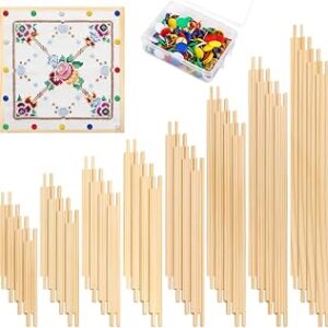16Sets Stretcher Bars for Needlework, Coldairsoap 32PCS 8 Sizes Wooden Needlepoint Stretcher Bar with 100 Tacks, for Art Supplies, Custom Canvas Frames & Needlework