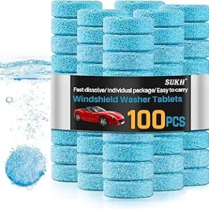 Sukh Car Windshield Washer Tablets - Washer Fluid Tablets Glass Cleaner Concentrate Car Windshield Wiper Fluid Car Windshield Cleaner Automotive Glass Cleaner