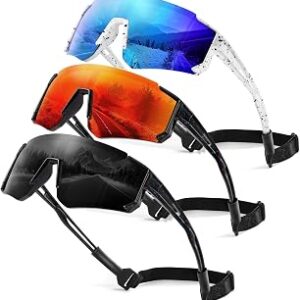 3 Pack Kids Polarized Sunglasses - Youth Baseball Sunglasses for Boys Girls Age 3-12 Sports UV Protection Goggles