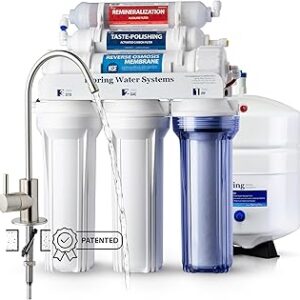iSpring RCC7AK, NSF Certified, 75 GPD, Alkaline 6-Stage Reverse Osmosis System, pH+ Remineralization RO Water Filter System Under Sink, Patented Top-Mounted Faucet Design for Easy Installation