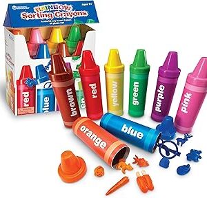 Learning Resources Rainbow Sorting Crayons - Toddler Gifts, Toddler Accessories, Jumbo Stacking Toys, Fine Motor Skills, Classroom And Preschool Activities, Montessori