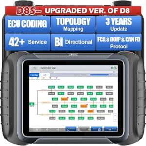 XTOOL D8S Bidirectional Scan Tool 2026 Upgraded Ver. of D8 Scanner, AI-Assisted OBD2 Scanner Diagnostic Tool, Topology Mapping, 42+ Resets, FCA, CAN FD&DoIP, All System Scanner for Car, 3-Year Update