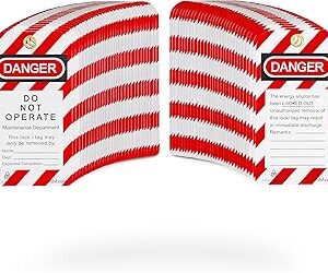 TRADESAFE Lockout Tagout Tags - 60 Danger Do Not Operate Tags with 60 Zip Ties, Premium 32 mil Vinyl, OSHA Compliant Loto Tags for Lock Out Tag Out, Out of Service, Electrical Equipment Repair