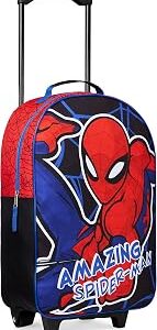 Marvel Avengers Spiderman Kids Suitcase Foldable Carry On Luggage with Wheels Lightweight Travel Trolley Bag for Vacations Trips Gifts for Boys (Multicolor Spiderman)