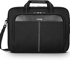 Targus Classic Slim Laptop Bag - Ergonomic Briefcase and Messenger Bag - Spacious Foam Padded for Laptops and Under