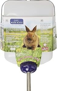 Lixit® All-Weather Rabbit Water Bottle - 64 Ounce Widemouth Cage Water Bottles for Rabbits, Ferrets, Guinea Pigs, Rats, and Other Small Animals (White, 64 Ounce)