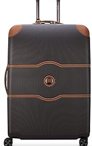 DELSEY PARIS Chatelet Air 2.0 Hardside Luggage with Spinner Wheels, Chocolate Brown, Checked-Large 28 Inch