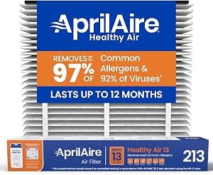 AprilAire 213 Replacement Filter for AprilAire Whole House Air Purifiers - MERV 13, Healthy Home Allergy, 20x25x4 Air Filter (Pack of 1)