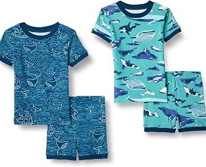 Amazon Essentials Babies, Toddlers and Boys' Snug-Fit Cotton Pajama Set, Multipacks