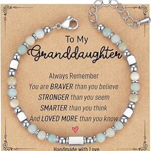 AryaHozel Gifts for Teen Girls/Kids, Graduation Gift for Her, Tiny Gemstone Beaded Bracelets for Women Teenage Girls Trendy Jewelry with Inspirational Card