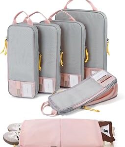 BAGSMART 6 Set /4 Set/2 Set Compression Packing Cubes for Travel, Lightweight Luggage Organizer Bags, Durable Space Saver Bags Travel Essentials