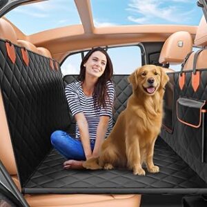 IJVAE Truck Back Seat Extender for Dogs Hard Bottom Holds 500lbs,Dog Car Seat Cover for Back Seat, Waterproof and Can be stored Dog Hammock for Car SUV