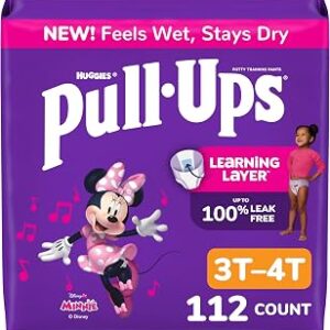 Pull-Ups Girls' Potty Training Pants, Size 3T-4T Training Underwear (32-40 lbs), 112 Count (4 Packs of 28)