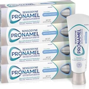 Sensodyne Pronamel Gentle Teeth Whitening Enamel Toothpaste for Sensitive Teeth, to Reharden and Strengthen Enamel, Amazon Exclusive, Fresh Mint - 4 Ounces (Pack of 4)