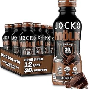Jocko Mölk 30g Grass Fed Protein Shakes – No Added Sugar Protein Drinks KETO Friendly - Ready to Drink 12 FL Oz (Pack of 12) Chocolate