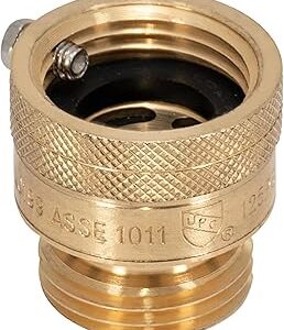 Eastman 3/4 Inch FHT x 3/4 Inch MHT Hose Bibb Anti Siphon Vacuum Breaker, Brass Plumbing Fitting, 20199