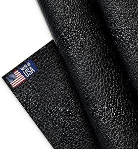 Marine Vinyl Fabric, Upholstery Faux Leather, Outdoor Boat Automotive, DIY and Crafting Pleather - Individual 1 Yard Cut 36x54 (Black)