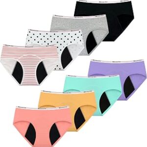 Teens Girls Period Underwear Kids Period Panties Menstrual Leakproof Protective Underwear for Teens Cotton Briefs