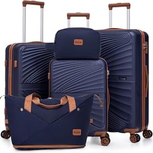 Luggage Sets 5 Piece, Suitcases with Wheels, ABS Hard Case Luggage with TSA Lock Spinner Wheels, Carry On Luggage Set (20/24/28 inch)