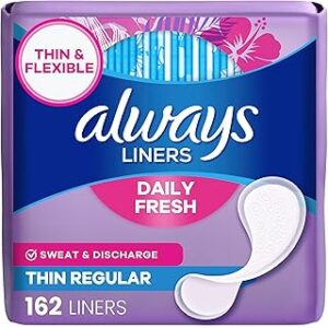 Always Panty Liners for Women Thin No Feel Protection Daily Liners, Regular, Unscented, 162 Count