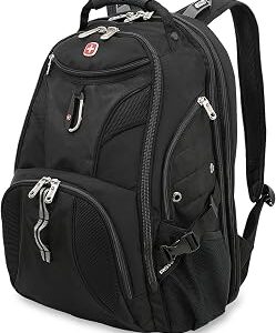 SWISSGEAR 1900 ScanSmart TSA Laptop Backpack Fits 17 Inch Laptop with RFID Protection and Tablet Pocket, Black, 19-Inch