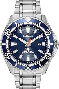 Citizen Men's Promaster Sea Eco-Drive Stainless Steel Watch, 3-Hand Date, One-Way Rotating Bezel, ISO Compliant, Luminous Hands and Markers