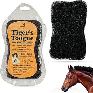 Epona Tiger’s Tongue Horse Groomer – Deep Cleaning Scrubber & Massager for Horses – Removes Dirt, Dried Sweat Marks & Dander – Gentle Grooming Tool for Body, Legs & White Markings