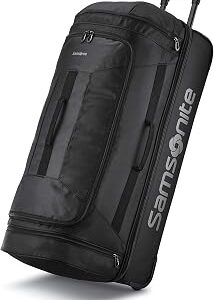 Samsonite Andante 2 Wheeled Duffel Bag – 32-Inch Durable Rolling Luggage with Inline Skate Wheels, Push-Button Handle & Spacious Compartments – Travel-Friendly and Lightweight - All Black