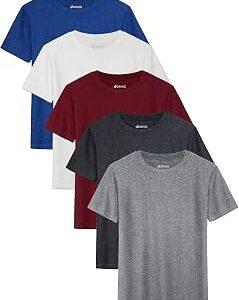5 Pack Boys Shirts Youth Athletic Dry-Fit T-Shirt Short Sleeve Boys' Activewear Tops for Youth Teens